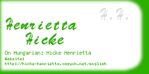 henrietta hicke business card